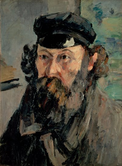 Zelfportret met Pet door Paul Cézanne